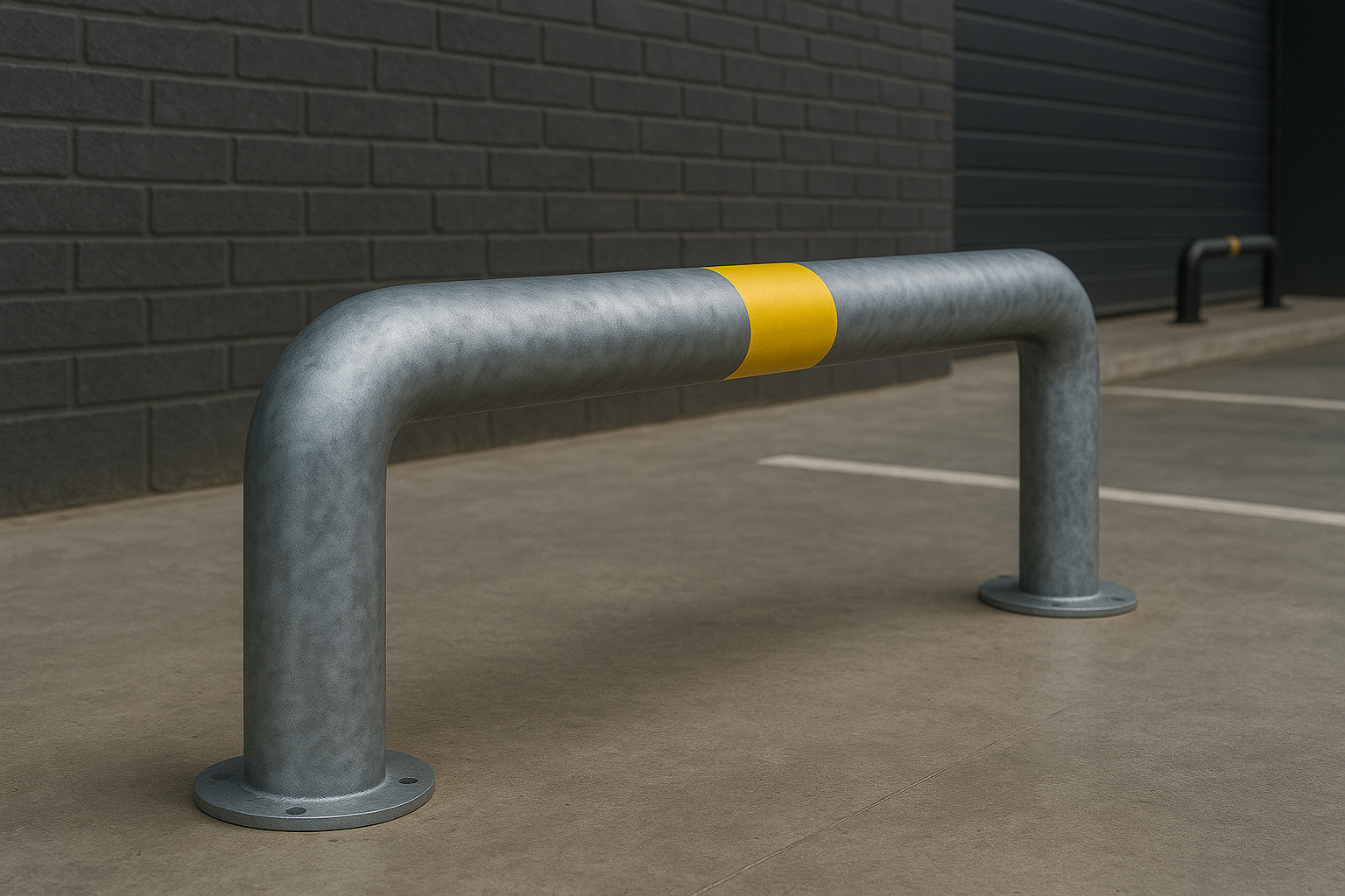 Пример установки отбойников на парковке